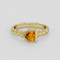 0.85 Ct. Orange Sapphire Ring, 14K Yellow Gold 1