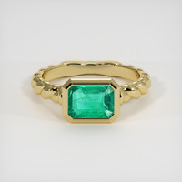 1.35 Ct. Emerald Ring, 18K Yellow Gold 1