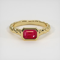 1.03 Ct. Ruby Ring, 18K Yellow Gold 1