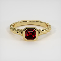 0.89 Ct. Ruby Ring, 18K Yellow Gold 1