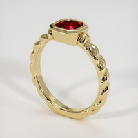 0.89 Ct. Ruby Ring, 18K Yellow Gold 2