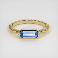 1.08 Ct. Blue Sapphire Ring, 18K Yellow Gold 1