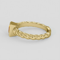 0.85 Ct. Orange Sapphire Ring, 18K Yellow Gold 4