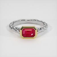 1.03 Ct. Ruby Ring, 14K Yellow & White 1