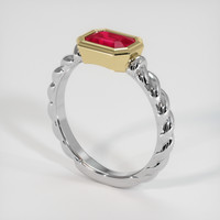 1.03 Ct. Ruby Ring, 14K Yellow & White 2