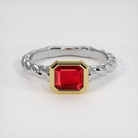 0.99 Ct. Ruby Ring, 14K Yellow & White 1