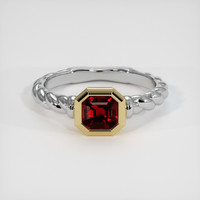 0.89 Ct. Ruby Ring, 18K Yellow & White 1