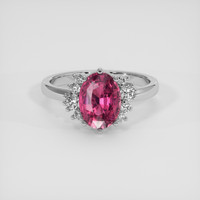2.20 Ct. Reddish Pink Sapphire Ring, Platinum 950 1