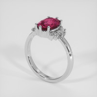 2.20 Ct. Reddish Pink Sapphire Ring, Platinum 950 2