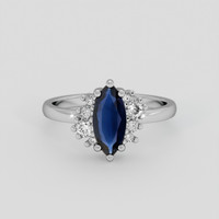 0.83 Ct. Blue Sapphire Ring, Platinum 950 1