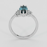 2.06 Ct. Greenish Blue Sapphire Ring, Platinum 950 3