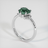 2.44 Ct. Bluish Green Sapphire Ring, Platinum 950 2