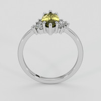 1.18 Ct. Greenish Yellow Sapphire Ring, Silver 3