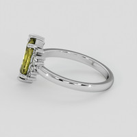 1.18 Ct. Greenish Yellow Sapphire Ring, Silver 4