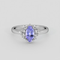 1.05 Ct. Purple Sapphire Ring, Silver 1