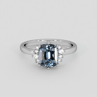 2.19 Ct. Greyish Blue Spinel Ring, 10K White Gold 1