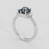 2.19 Ct. Greyish Blue Spinel Ring, 10K White Gold 2
