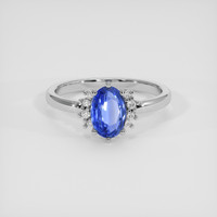 1.14 Ct. Blue Sapphire Ring, 10K White Gold 1