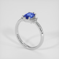 1.14 Ct. Blue Sapphire Ring, 10K White Gold 2