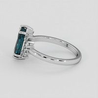2.06 Ct. Greenish Blue Sapphire Ring, 10K White Gold 4