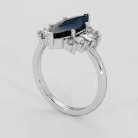 2.40 Ct. Blue Sapphire Ring, 10K White Gold 2