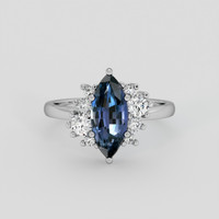 1.76 Ct. Blue Sapphire Ring, 10K White Gold 1