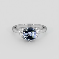 2.00 Ct. Blue Spinel Ring, 14K White Gold 1