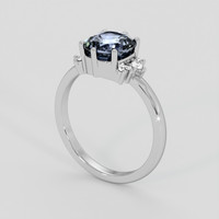 2.00 Ct. Blue Spinel Ring, 14K White Gold 2