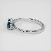 0.67 Ct. Greenish Blue Sapphire Ring, 14K White Gold 4