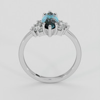2.02 Ct. Greenish Blue Sapphire Ring, 14K White Gold 3