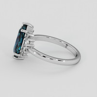 2.02 Ct. Greenish Blue Sapphire Ring, 14K White Gold 4