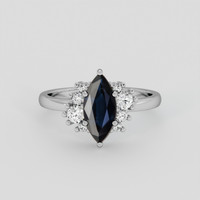 1.69 Ct. Blue Sapphire Ring, 14K White Gold 1