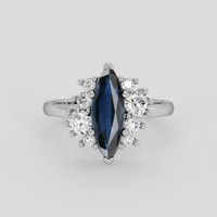 1.59 Ct. Blue Sapphire Ring, 14K White Gold 1