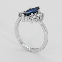 1.59 Ct. Blue Sapphire Ring, 14K White Gold 2