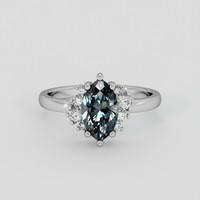 1.11 Ct. Bluish Grey Sapphire Ring, 14K White Gold 1