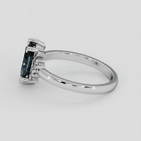 1.11 Ct. Bluish Grey Sapphire Ring, 14K White Gold 4