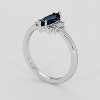 0.87 Ct. Blue Sapphire Ring, 18K White Gold 2