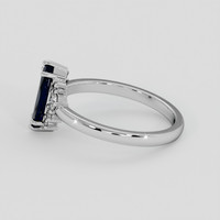 0.87 Ct. Blue Sapphire Ring, 18K White Gold 4