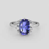 2.83 Ct. Purplish Blue Sapphire Ring, 18K White Gold 1