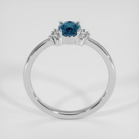 0.67 Ct. Greenish Blue Sapphire Ring, 18K White Gold 3