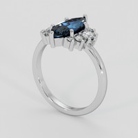 1.76 Ct. Blue Sapphire Ring, 18K White Gold 2