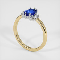 1.15 Ct. Bi Color Sapphire Ring, 14K White & Yellow 2