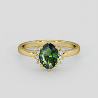 1.29 Ct. Yellowish Green Sapphire Ring, 10K Yellow Gold 1