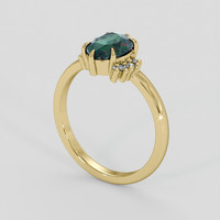 1.67 Ct. Bluish Green Sapphire Ring, 10K Yellow Gold 2
