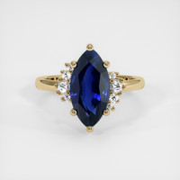 3.03 Ct. Blue Sapphire Ring, 14K Yellow Gold 1