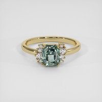 2.02 Ct. Bluish Green Sapphire Ring, 14K Yellow Gold 1