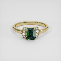 1.59 Ct. Bluish Green Sapphire Ring, 14K Yellow Gold 1