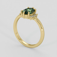1.29 Ct. Yellowish Green Sapphire Ring, 14K Yellow Gold 2