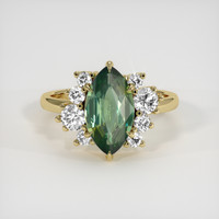 2.33 Ct. Green Sapphire Ring, 14K Yellow Gold 1