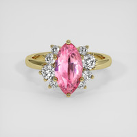 2.02 Ct. Pink Sapphire Ring, 14K Yellow Gold 1